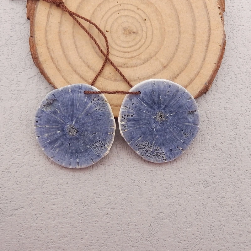 Natural Stone Blue Jasper Nugget Earring Beads,Fashion Jewelry DIY Gemstone Earrings Accessories For Women 29x27x3mm 7g