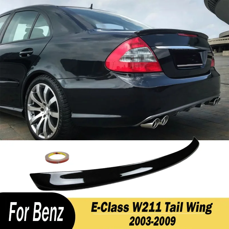 

Для Mercedes Benz E-Class W211 2003-2009 Блеск Черный Автомобильный задний спойлер для багажника заднее крыло спойлер наборы для губ