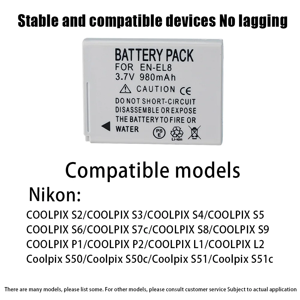 1-4pcs EL8 ENEL8 Battery EN-EL8 USB Charger For Nikon COOLPIX P1 P2 L1 L2 S1 S2 S3 S4 S5 S6 S7C S8 S9 S51 S50 S52 Camera Battery