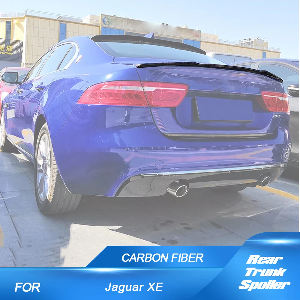 

Car Trunk Spoiler for Jaguar XE Sedan 2015-2019 Carbon Fiber Rear Trunk Racing Spoiler Rear Deck Lid Spoiler Wing Car Body Kits