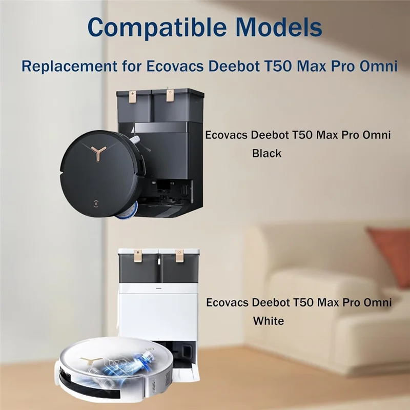 

A23P для Ecovacs Deebot T50 Max Pro Omni, комплект сменных аксессуаров для пылесоса, основная щетка, фильтры Hepa, подушечки для швабры, сумки