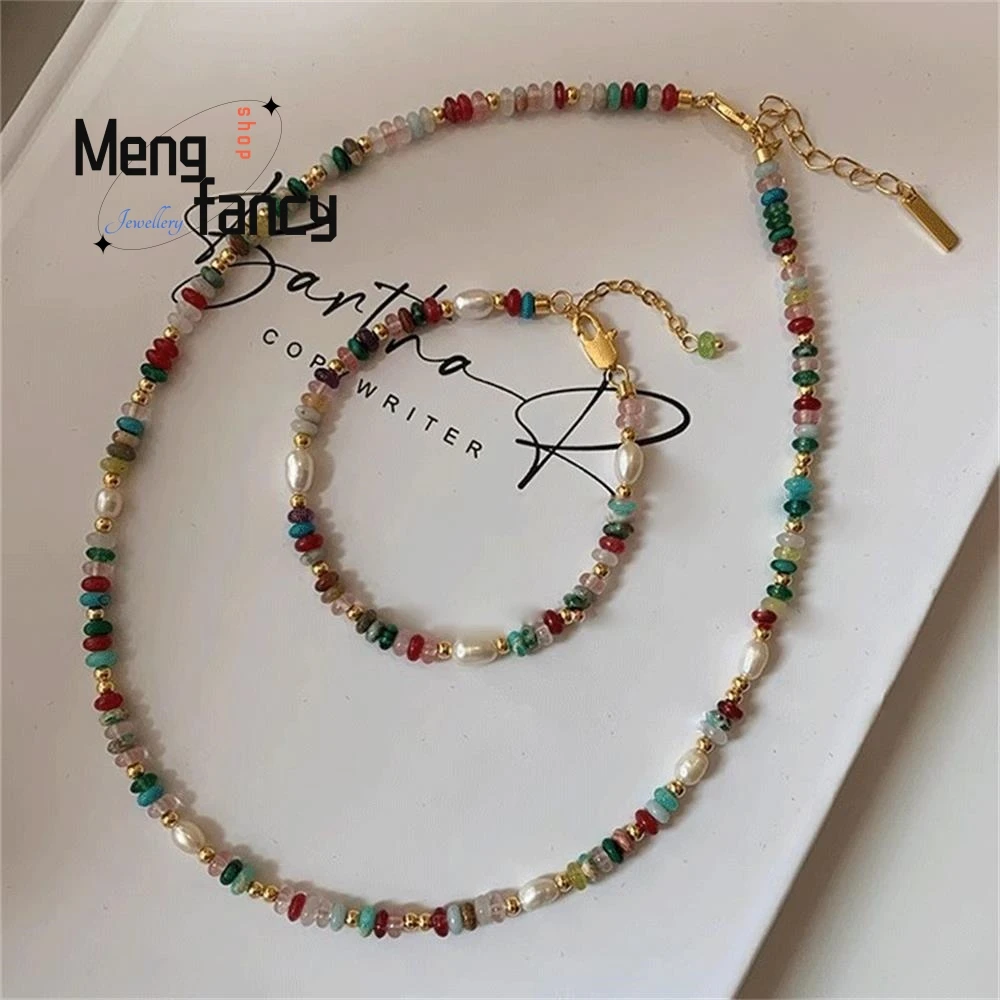 

Colourful Natural Stone Freshwater Pearl Necklace Temperament Simple Elegant Bracelet Exquisite Sexy Young Girls Fashion Jewelry