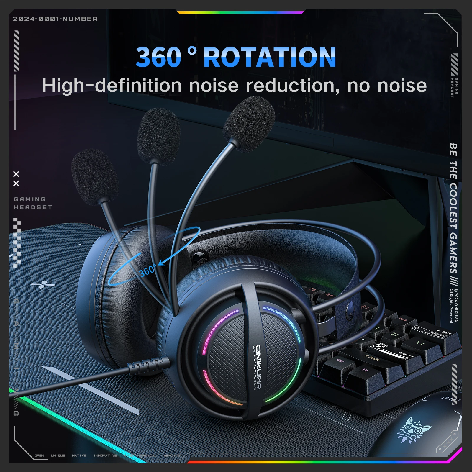سماعة ألعاب الكمبيوتر ONIKUMA X88 مع برامج تشغيل 50 مم، وصوت عالي الوضوح وإلغاء الضوضاء للرياضات الإلكترونية #6