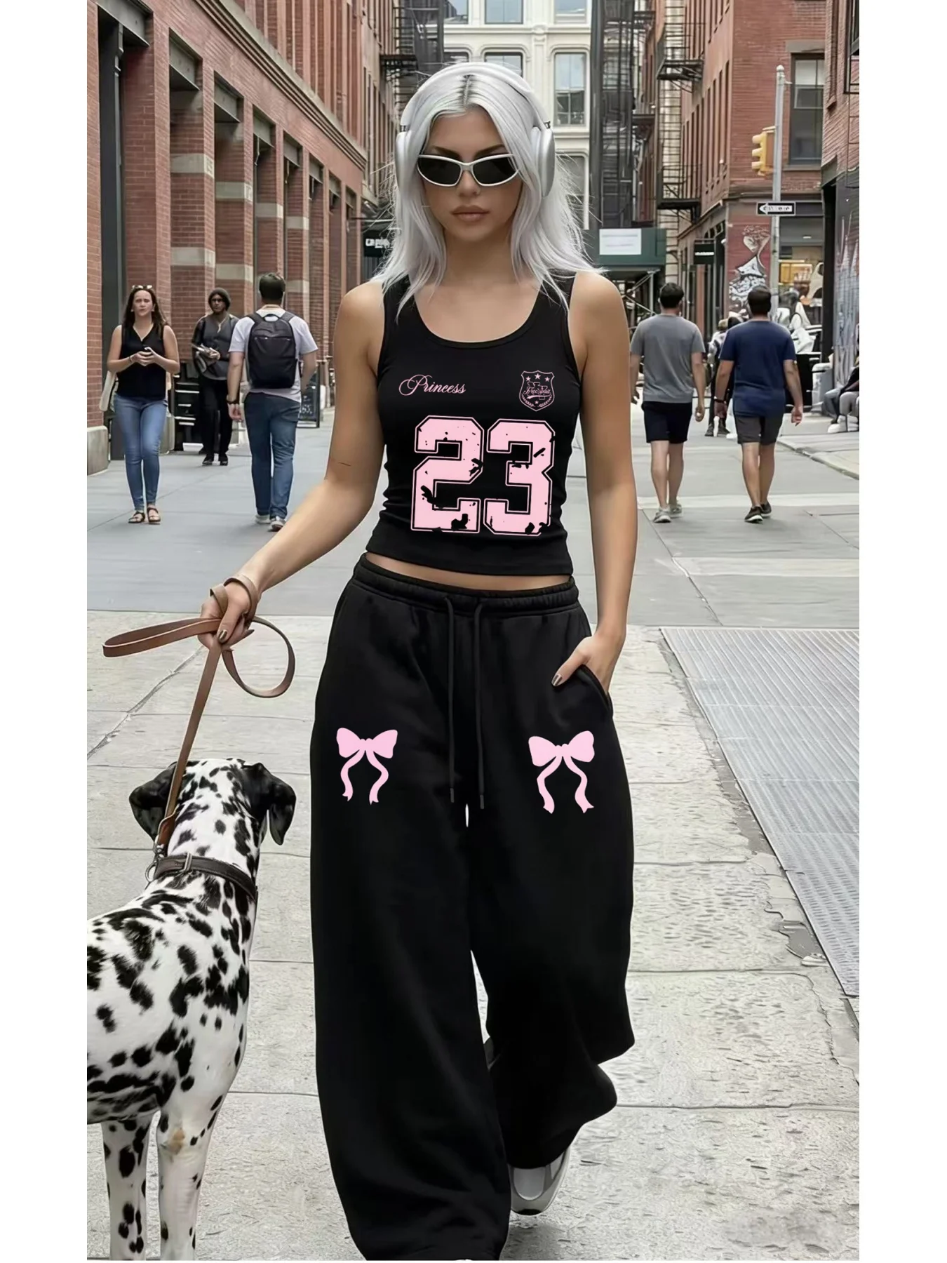 2026 New Model Men Gothic Vertical Graphic Wide Leg Sweatpants Drawstring Loose Straight Baggy Y2K Dark Punk Streetwear Pants.