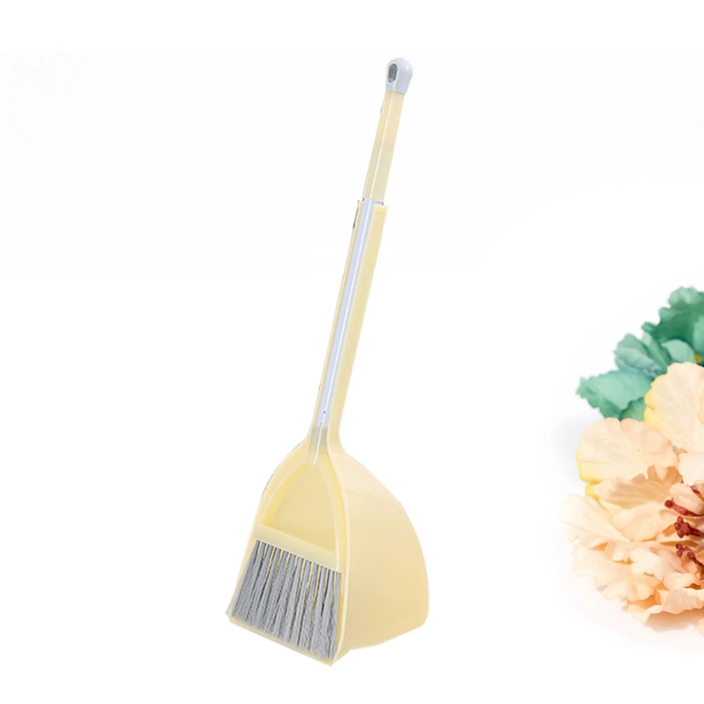 Children's Mini Broom and Mop Set Yellow Small Floor Sweeping Kit Kid's Housekeeping Cleaning Tools Educational Pretend Play