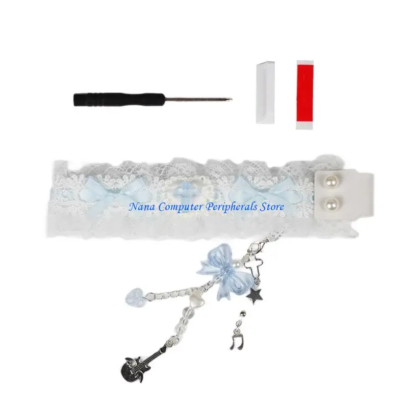 F68C Stylish Keyboard Strap Keyboard Lanyard Slings With Lace Fabric Design Lightweight And Adhesive Strap For All Users