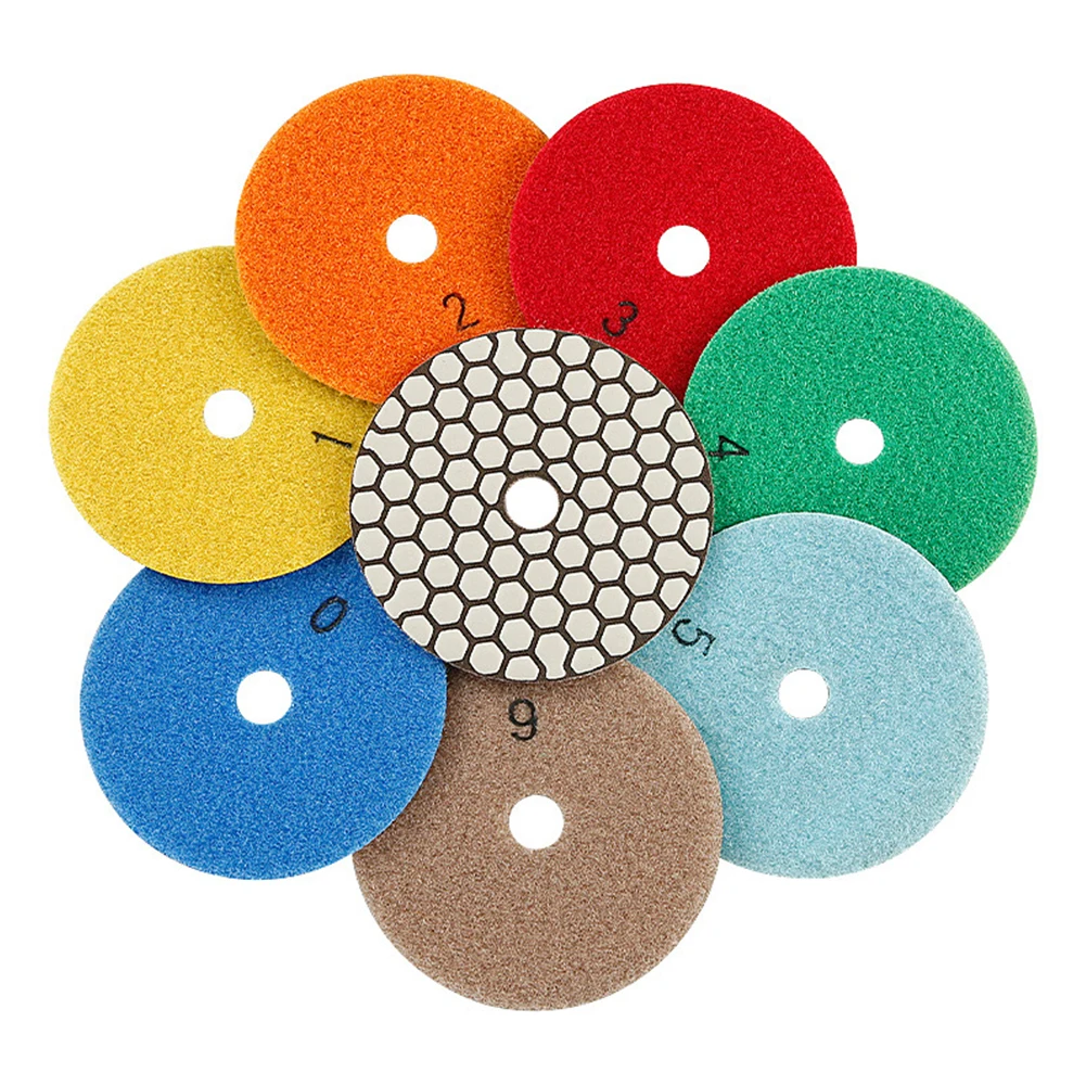 1pc 4 Inch Diamond Polishing Pad Dry Use Flexible Sanding Disc Resin Bond  For Granite Marble Stone Grinding Abrasive Tool