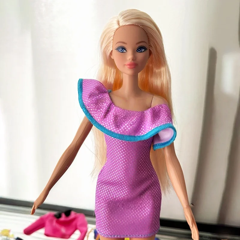 Original Mattel Odile Face Barbie Braid Doll Fashion Dressing And Matching Barbie Charm Gift Box Model Collection Toy Girl view 3