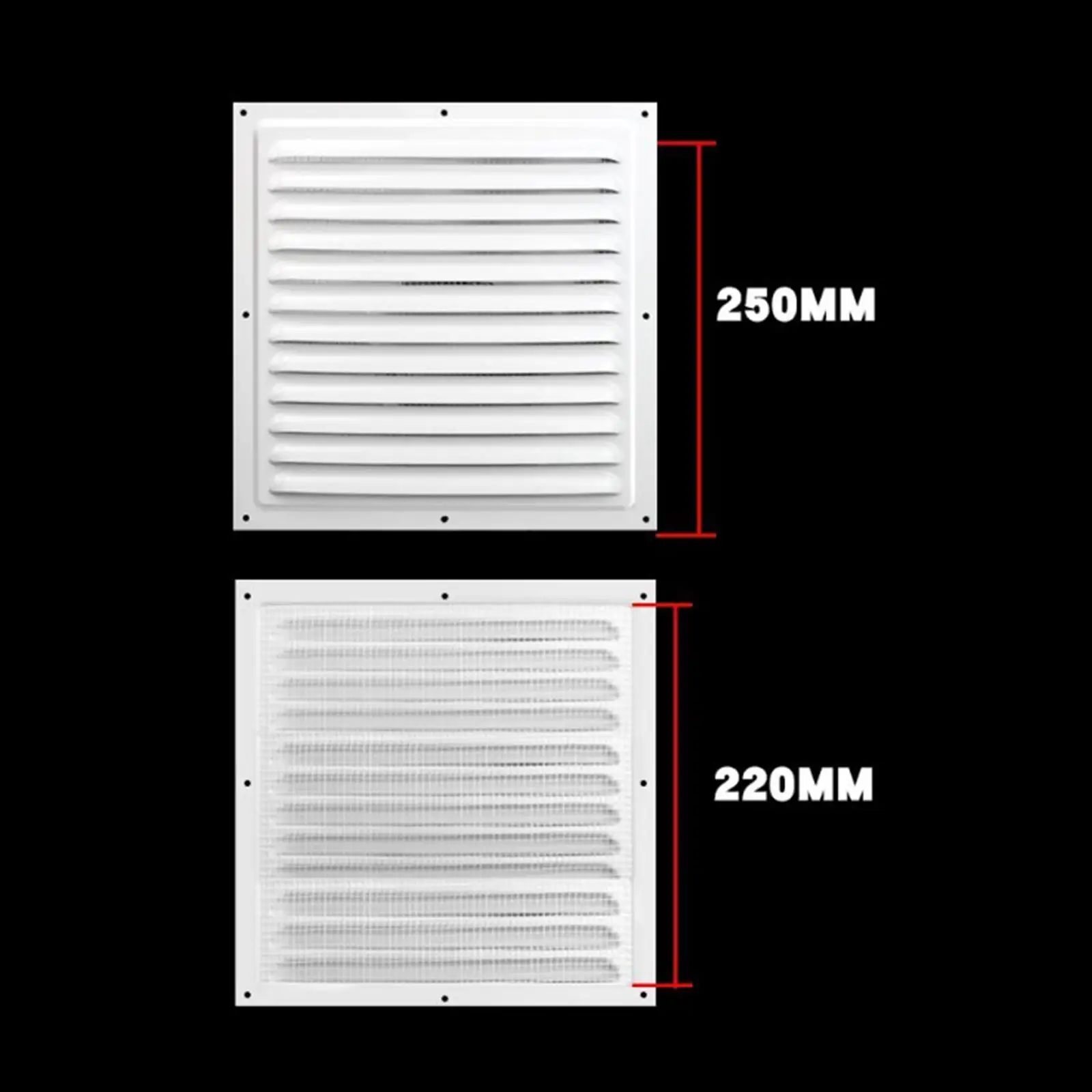 Square Air Vent Louver Cover Aluminum Alloy Grille Mesh Sturdy Wall Ceiling Vent for Home Office Garage Kitchen Camper