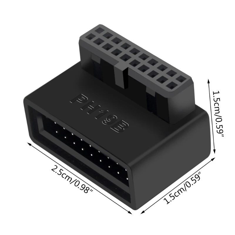 USB 3.0 19/20Pin Man-vrouw Uitbreiding Adapter Schuine 90 Graden Converter Voor Moederbord Connector Socket PH19A PH19B
