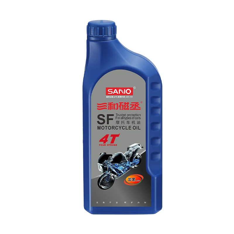 SANVO 오토바이 오일, 마모 감소, 항산화 특성 보유, 고효율 전력, 4T SF 10W-30, 0.9L