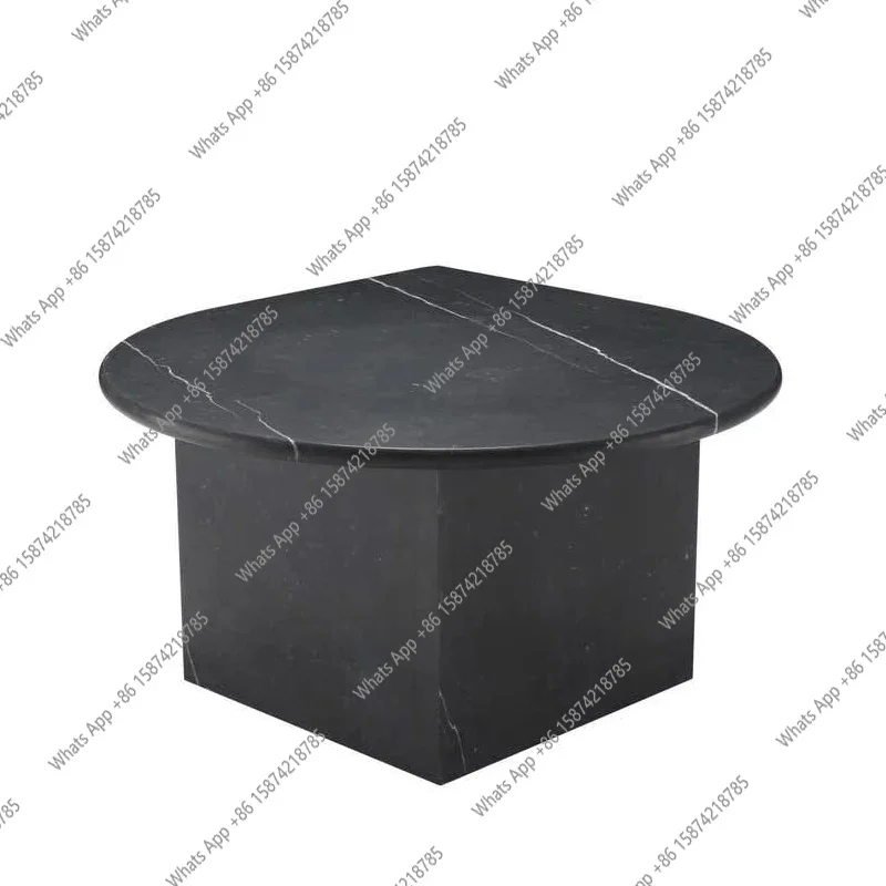 طقم طاولة قهوة من الرخام الأسود بتصميم إيطالي من J - طاولات متداخلة على شكل ورقة شجر، طاولة جانبية فاخرة للأريكة الثلاثية لديكور غرفة المعيشة