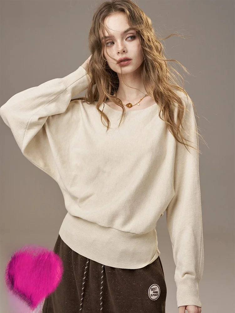 

Cloud Fairy's ket Lazy Waist Cinching Knitwear oulder Slaed Inner Wear Polyester Nylon Acrylic Fiber Blend Women's Top