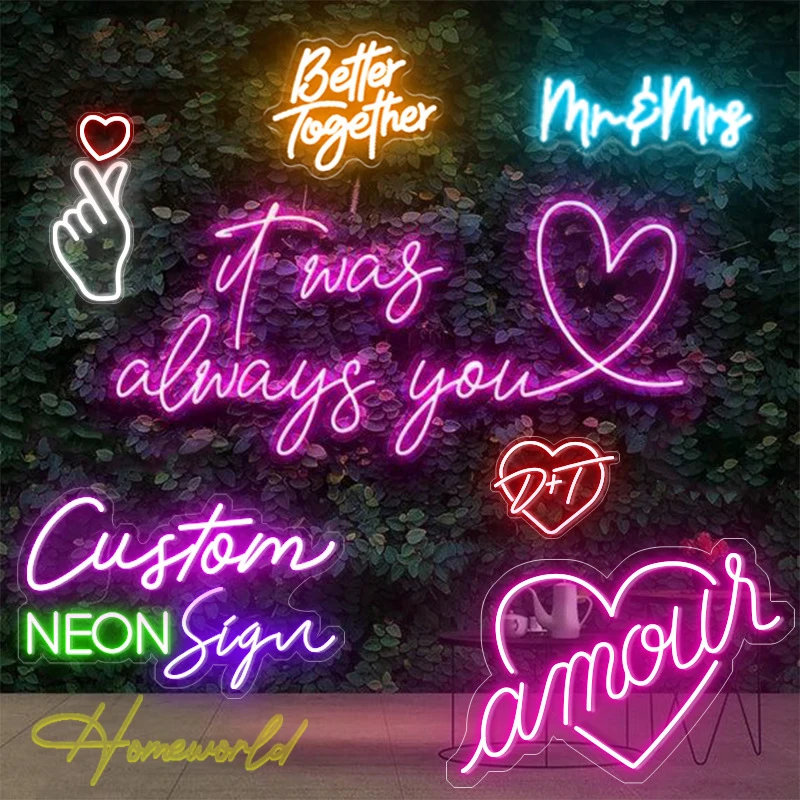 Private Custom Neon Signs Personalized Text Logo Names Customized LED Neon Light Room Decor Wedding Bar Party Shop Business Gift