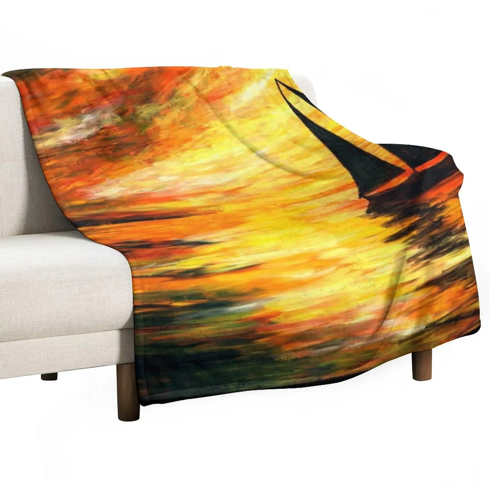 

Sunset Sailboat Throw Blanket throw blanket for sofa For Sofa Thin