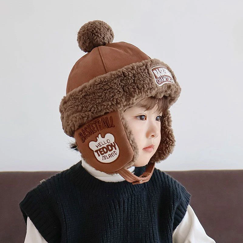 

Детская лыжная шапка для защиты ушей, комплект ветрозащитных очков для детей 1-8 лет, детский шлем-авиатор для мальчиков и девочек, зимние плюшевые наушники, шапка, детская шапочка