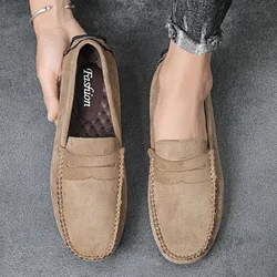 Trend Suede Men Casual Shoes Breathable Comfort Slip-on Mens Driving Shoes Fashion Men Lazy Shoes Luxury Brand Loafers Moccasins