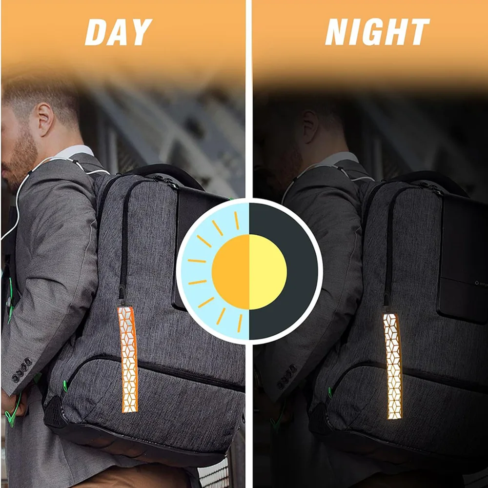 1 قطعة/2 قطعة قلادة عاكسة للسلامة ، سلسلة مفاتيح حماية حقيبة الظهر ، المشي ليلاً المضادة للتصادم على ظهره قلادة عاكسة #3