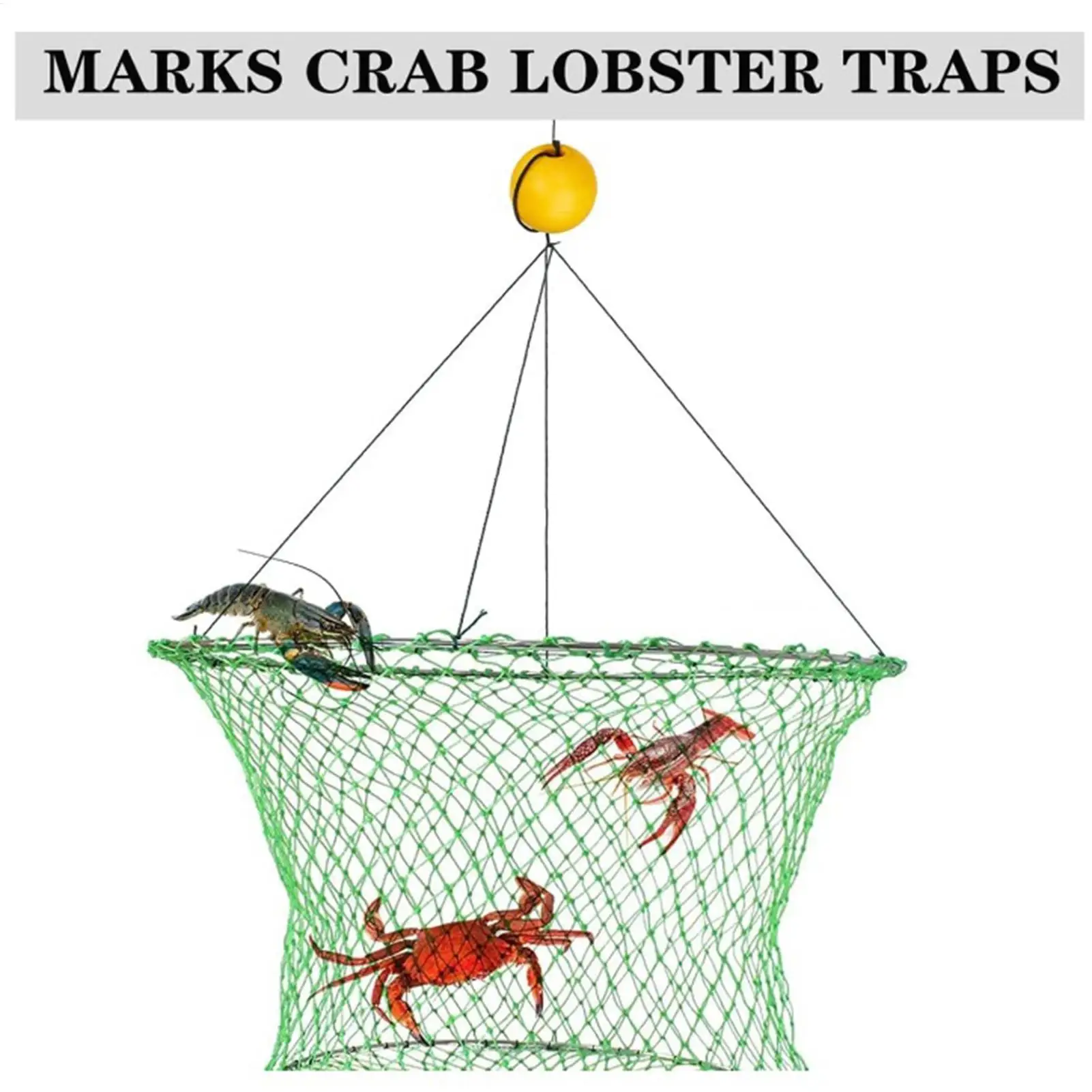 العوامة تعويم كراب فخ علامة عالية الوضوح مع الحبل ومشبك لقارب الكاياك الزورق حوض البحرية درب Crabbing التزلج في الهواء الطلق