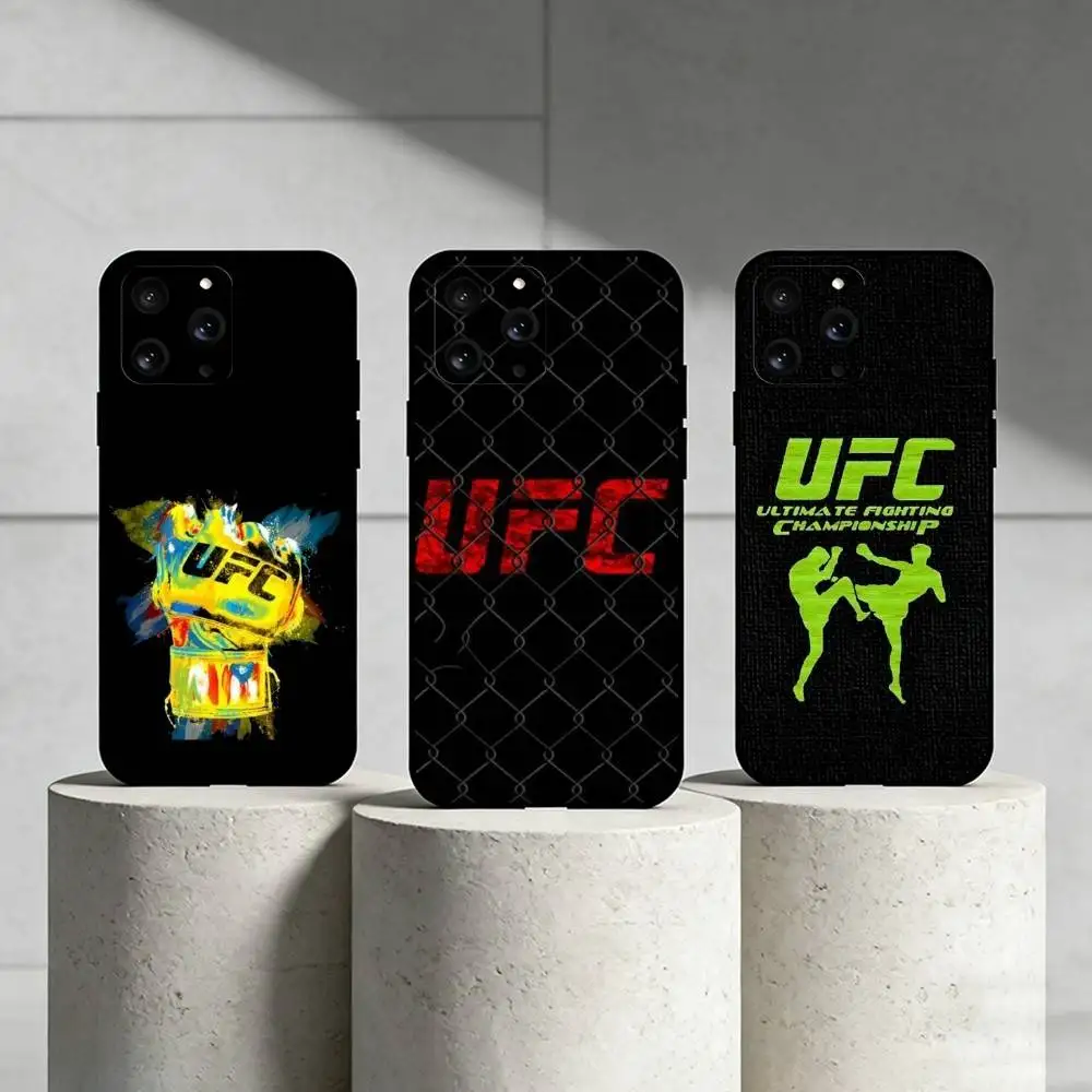 

U-UFC Logo Phone Case Silicone black Soft For IPhone 17,16,15,14,13,12,11,SE,Plus Pro Max