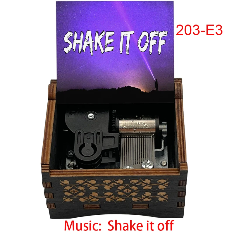 شعبية هز إذا قبالة خشبية يختتم صندوق تشغيل الموسيقى 18 ملاحظة حركة لطيف هدية صغيرة للأصدقاء عيد ميلاد مهرجان المشجعين تذكارية #4