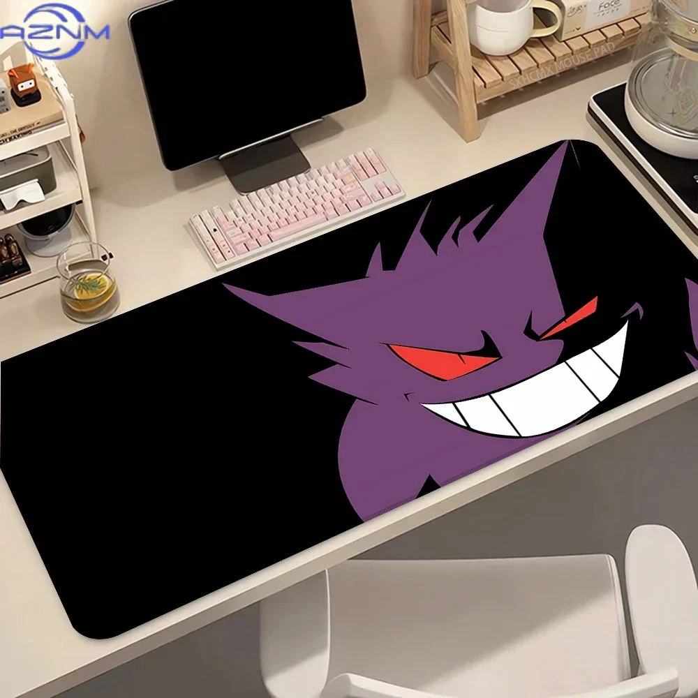 Anime Purple Ghost Monster Various Expressions Dark Purple Background Print Mouse Pad Rubber Non Slip Desk Mat For Gaming Office