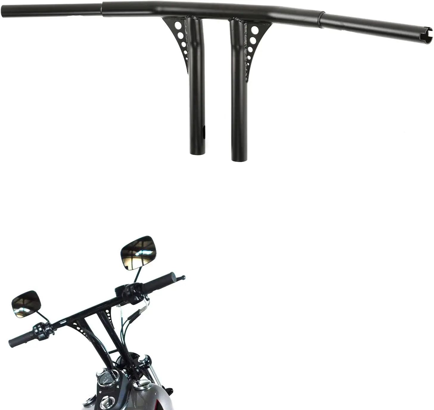 

1,25-дюймовый руль с Т-образной планкой, 12 дюймов, вешалка с подъемом Ape, подходит для Harley Dyna Switchback Wide Glide Street Bob Heritage Softail Deuce