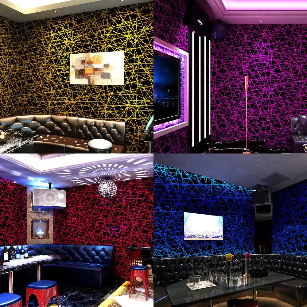 

3D Holographic Wall Mural for Karaoke Room Decor Corridor Style Flashing Background Wallpaper for Bar and Theme Room Decoration