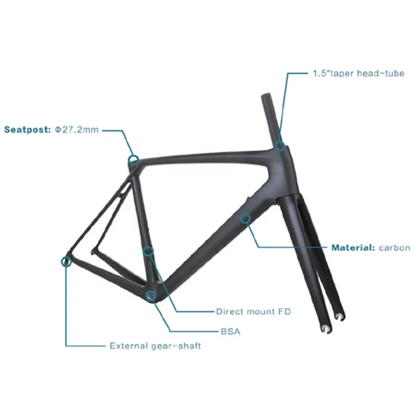 New Arrival 700C Carbon Road Bike Frames With Rim Brake Clamp Brake Road Bicycle Frameset