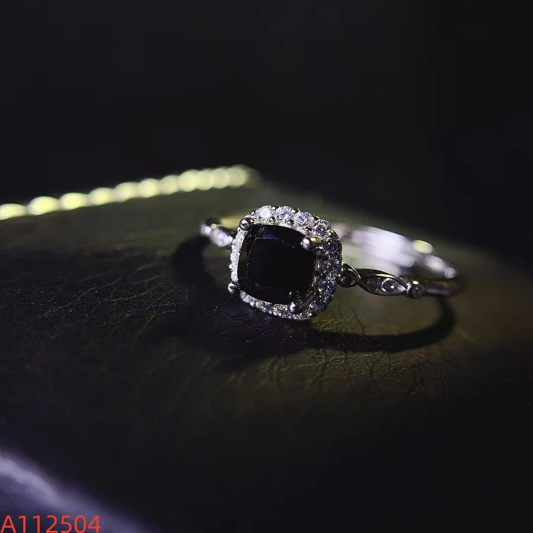 

KJJEAXCMY Ювелирные изделия из натуральной черной шпинели, женское кольцо из чистого серебра S925, изысканная инкрустация, драгоценные камни высокой четкости, поддержка тестирования