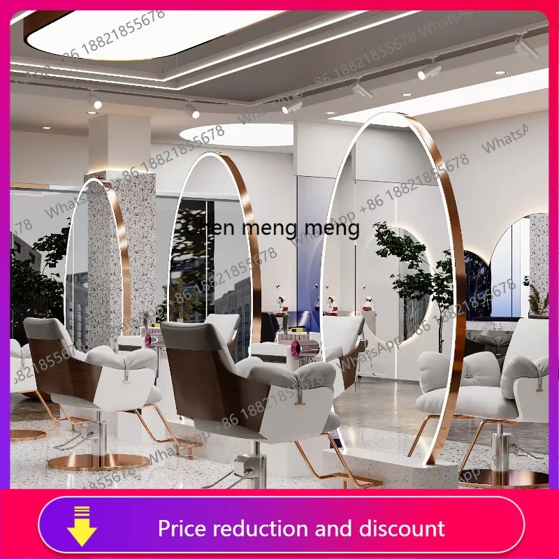 

New barber shop, hair salon, high-end floor-to-ceiling mirror for single-sided hair salon, double-sided against the wall