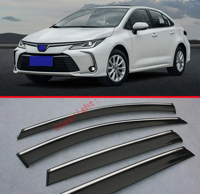 Window Wind Deflector Visor Rain/Sun Guard Vent For Toyota Corolla E210 Sedan 2019 2020 Car Accessories Stickers