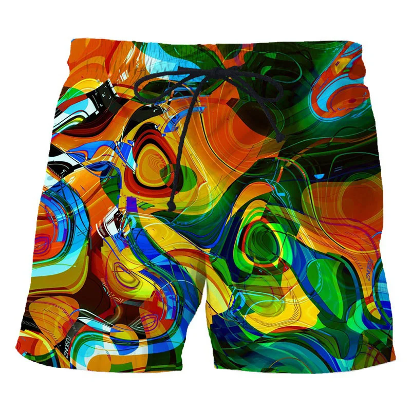 3D Print Vertigo Hypnotic Beach Shorts For Men Hot Sale Sports Casual Street Short Pants Summer Oversized Cool Swimming Trunks