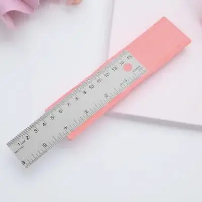 Stainless Steel Cork Backed Ruler 15Cm 6 Inch Metal Drawing Ruler Inches Centimeters Non Slip Grip Office Student Use