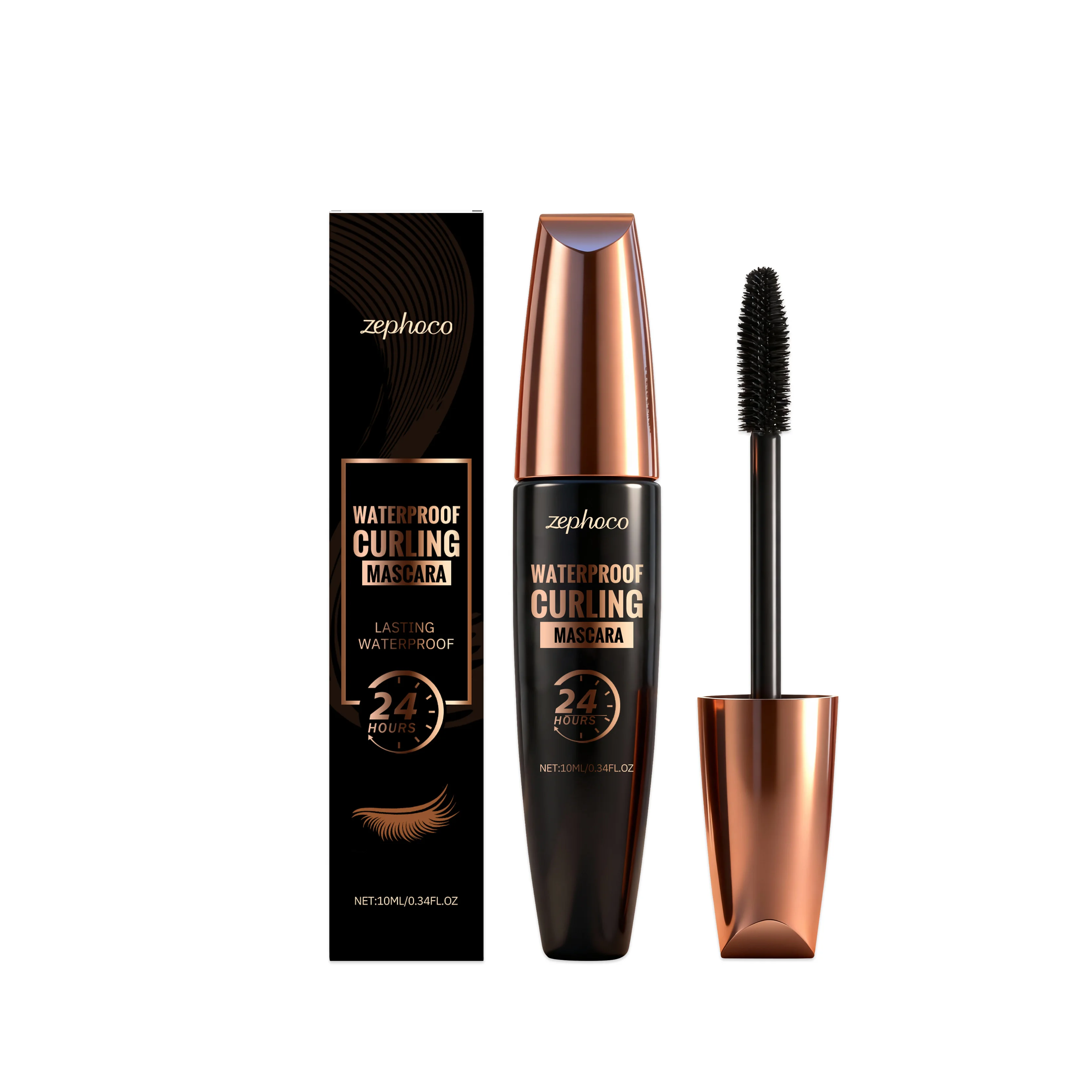 Mascara Naturally Smooth, Curled Eyelashes Waterproof Sweat Proof Lasting Lengthened Non-caking Eye Black Mascara Cosmetics