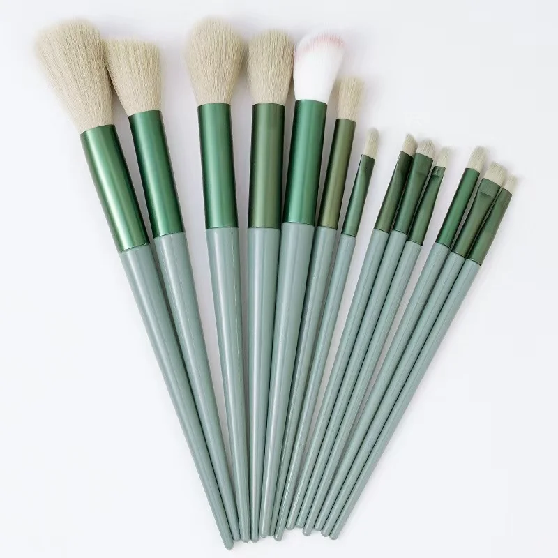 13 pçs pincel de maquiagem ultra macio fibra ferramenta de maquiagem pó solto sombra lábio corretivo blush fundação cabelo macio beleza maquiagem