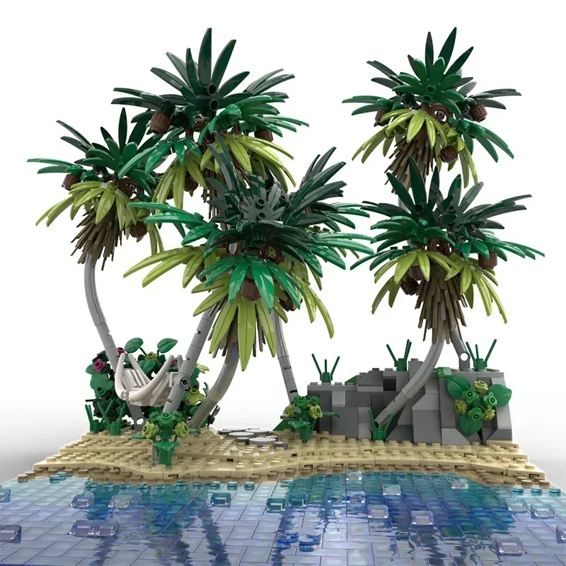 Street View Model Moc Building Bricks Caribbean Tropical Beach Technology Modular Blocks Gifts Christmas Toys DIY Sets Assembly