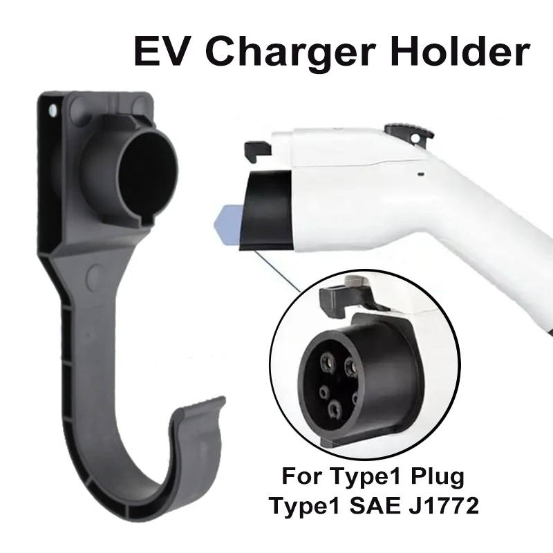 EV Charger Type 1 Holder Wall Mount Bracket Electric Car Charging Cable Organizer EV Charger Hook For J1772 Type1 Connector