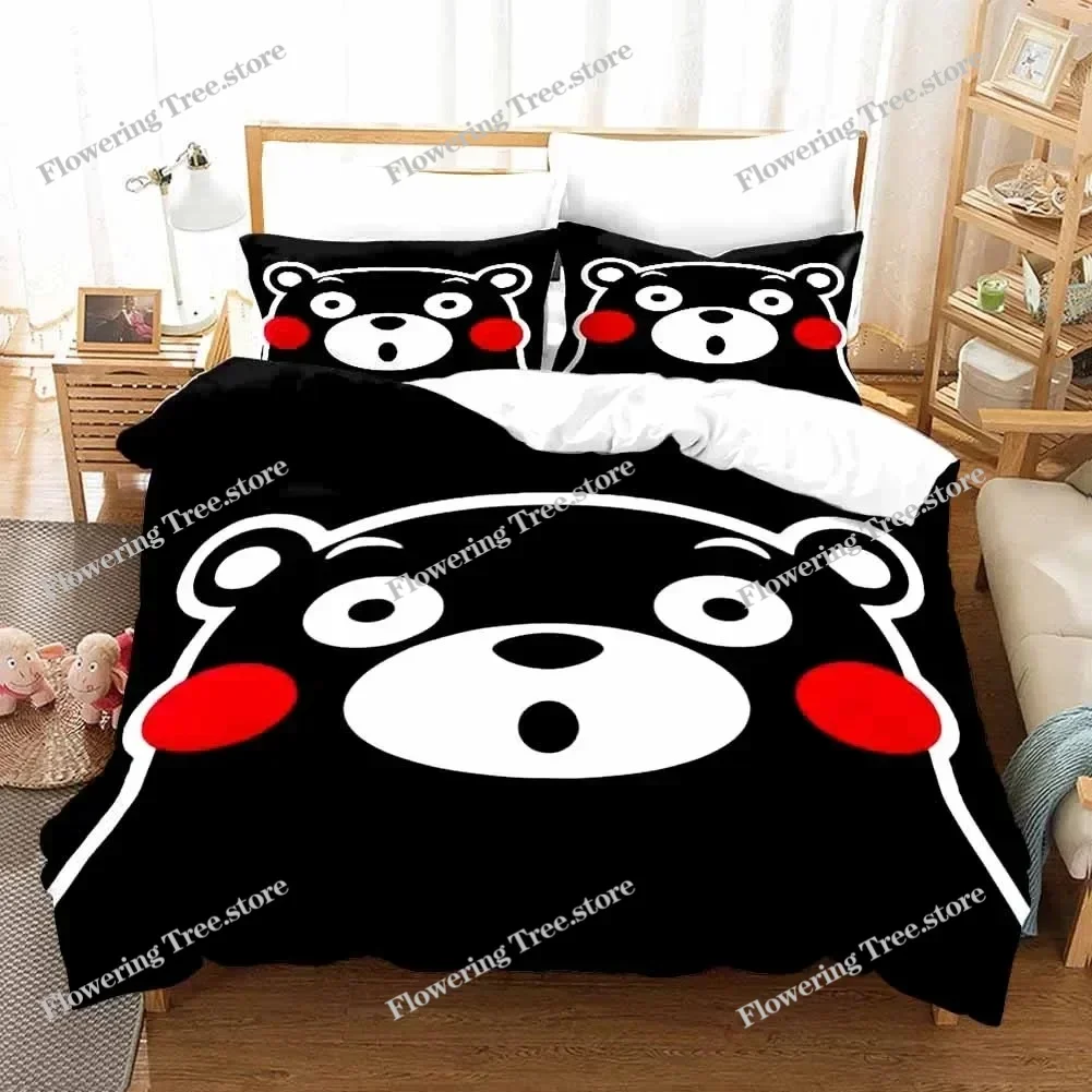 

Comics Kumamon Duvet Cover with Pillowcases Cover Bedding Set Single Double Twin Full Queen King Size Bed Set for Bedroom Decor
