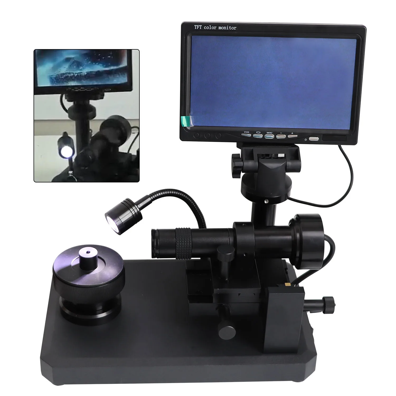

7 Inches LCD Screen Digital Industry Video Microscope Camera Diamond Inscription Viewer Waist Code GlA Jewelry Tools Equipment