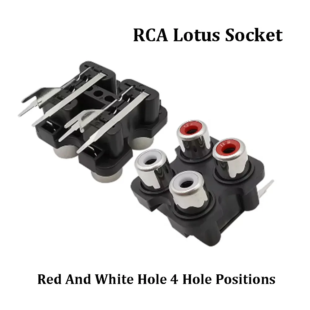 1Pcs 2/4/6 Hole RCA Female Plug Stereo Audio Jack Audio AV Socket Input Plug Lotus Series Amplifier Interface Signal Connection