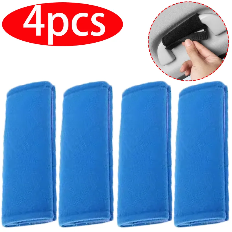 

4PCS Car Short Plush Pulling Gloves Winter Universal Comfortable Non-slip Armrest Protective Cover Auto Interior Accessories