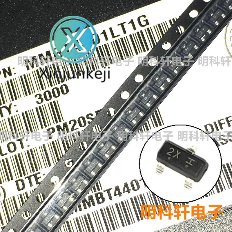 100Pcs Orginal Nieuwe MMBT4401LT1G Zeefdruk 2X SOT23 Npn Transistor 40V/600mA Smd Transistor
