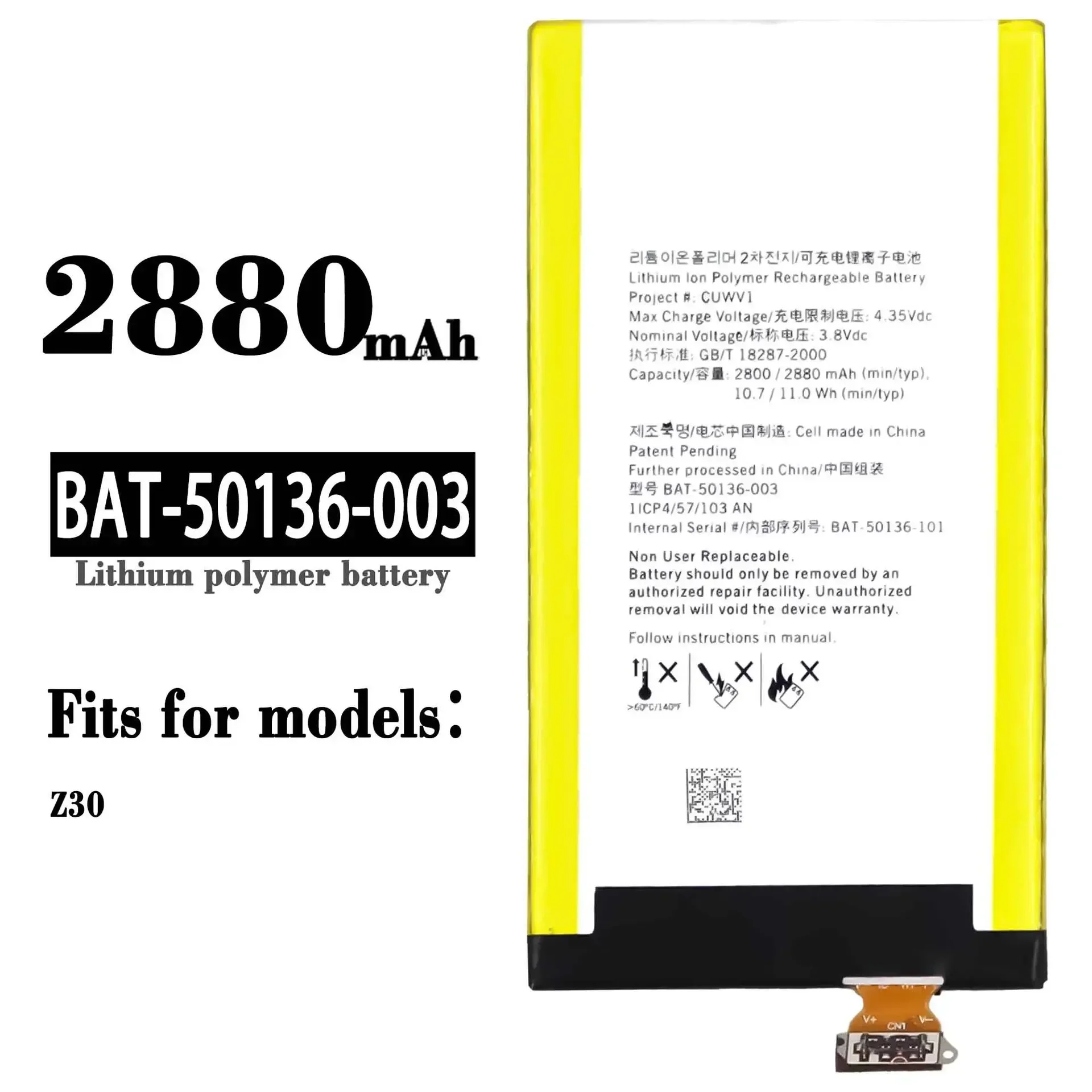 

High Quality Replacement Battery For BlackBerry Z30 BAT-50136-003 New Large Capacity Lithium Batteries + Tools