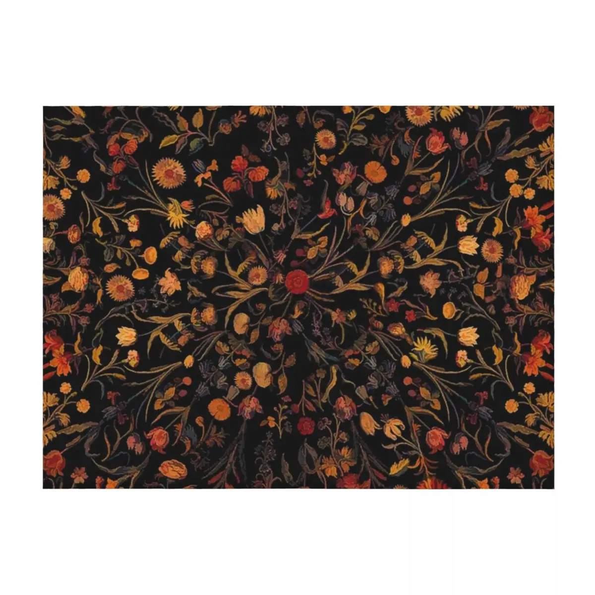 

Midnight Floral Throw Blanket Blankets Sofas Of Decoration Furry sofa bed Warm Blankets