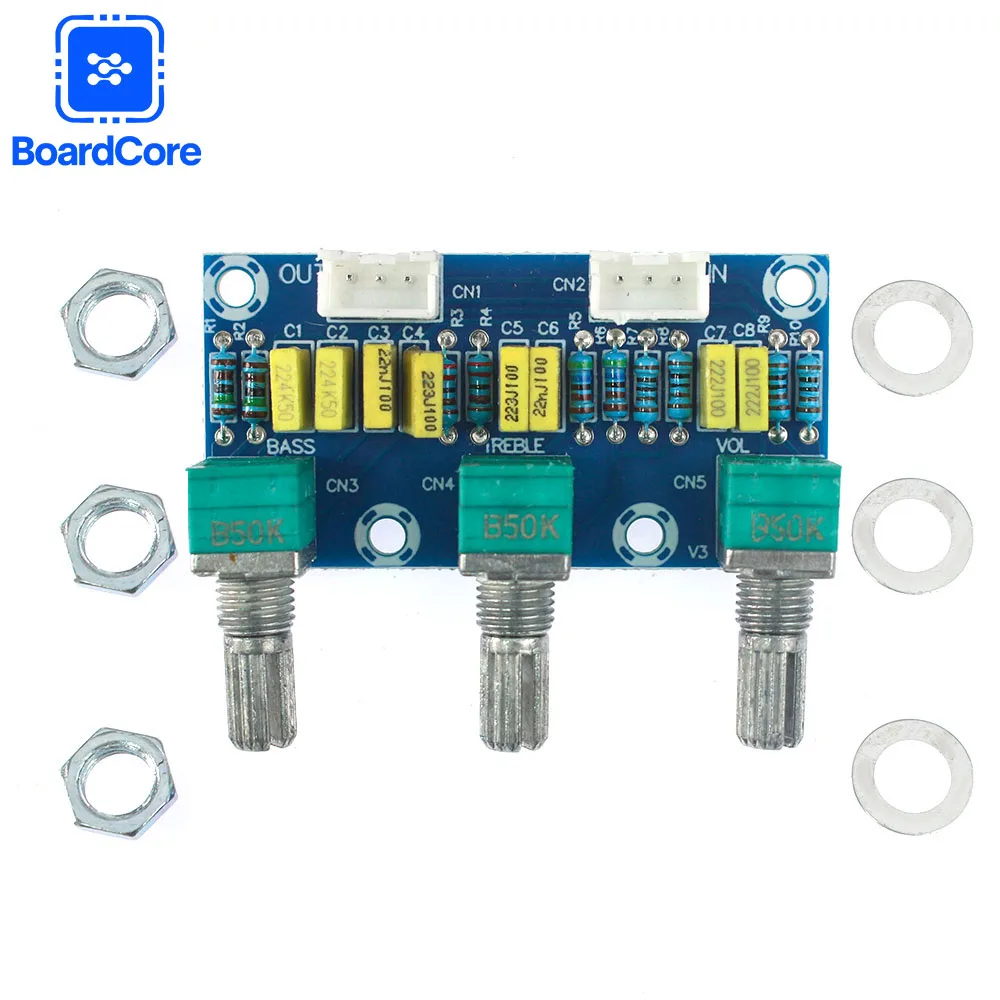 XH-M802 Passive Tone Control Board Hi-Fi Audio Preamplifier Module for Bass/Treble Adjustment Preamp EQ for Amplifier