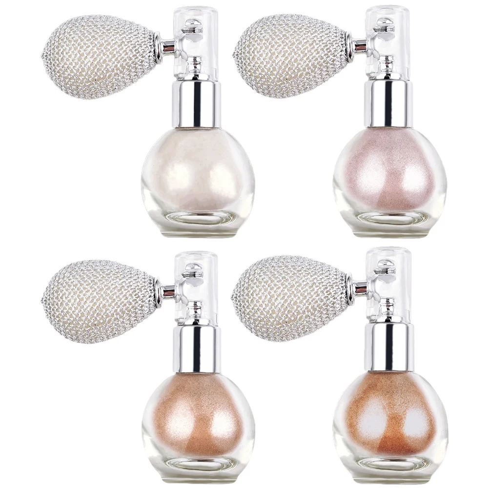 

4Pcs Body Glitter Spray Highlighter Powder Spray Shimmer Makeup Glitter for Women Hair Face Body Highlighter