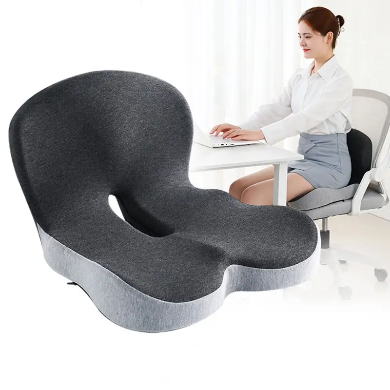 Ergonomic Orthopedic Lumbar Pillow & Seat Cushion Comfortable Memory Foam for Lower Back Support & Pressure Relief