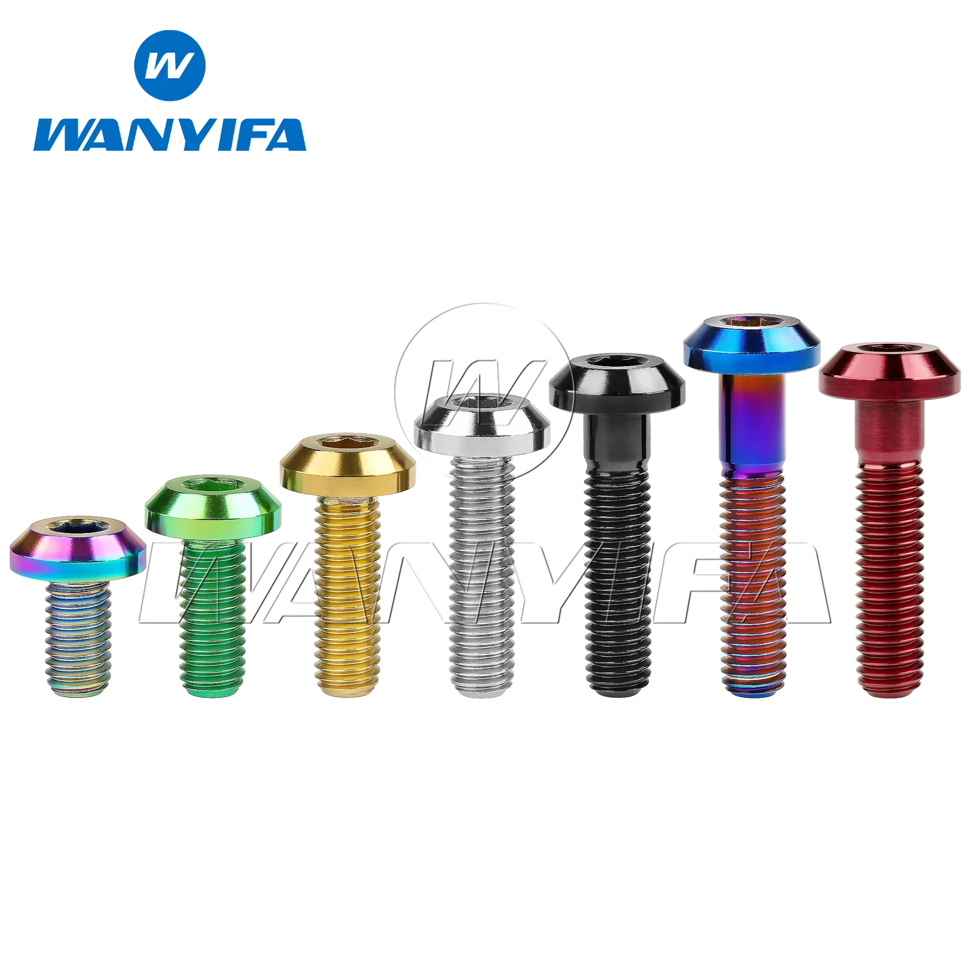 Wanyifa Titanium Bolt M8x15 20 25 30 35 40mm Allen Key Button Head Screw for Bicycle Motorcycle Brake