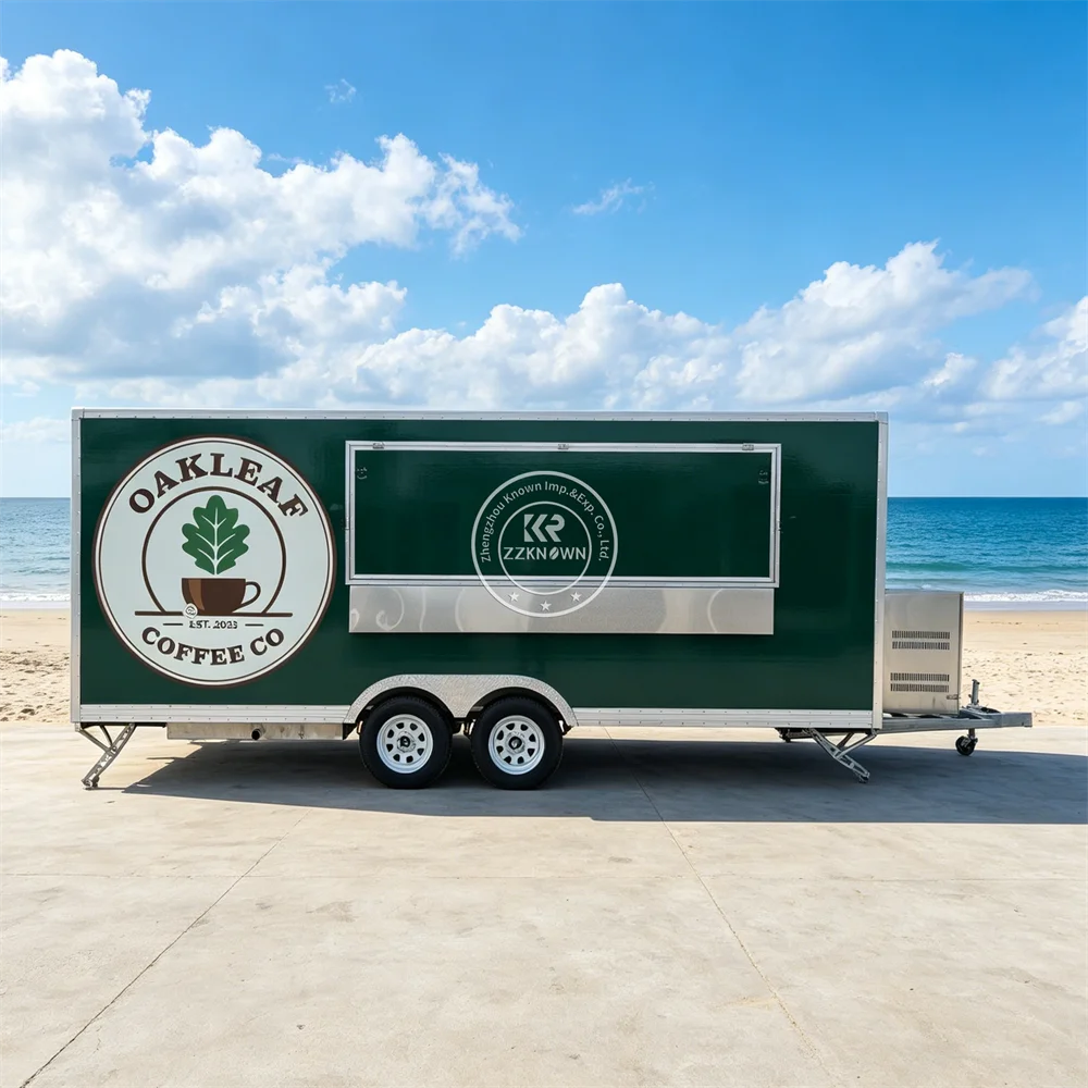 

Mobile Street Commercial Food Cart Mobile Restaurant Portable Concession Pizza Beverage Vending Food Trailer with Kitchen